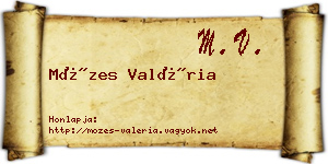 Mózes Valéria névjegykártya